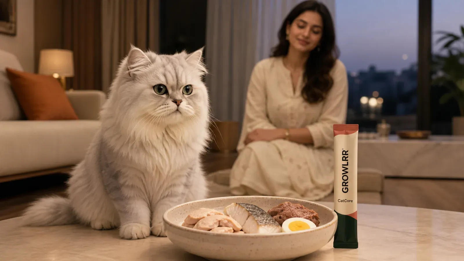 Homemade cat food & taurine deficiency: what every cat owner must know A healthy bright-eyed cat eating taurine-rich fresh meat — preventing taurine deficiency in homemade cat food